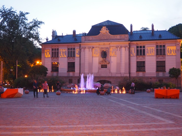Krakau Abend Beleuchtung Historisch