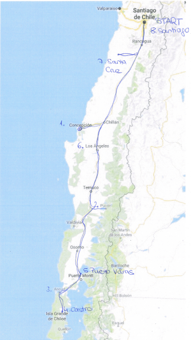 Mietwagen Chile Süden Stationen