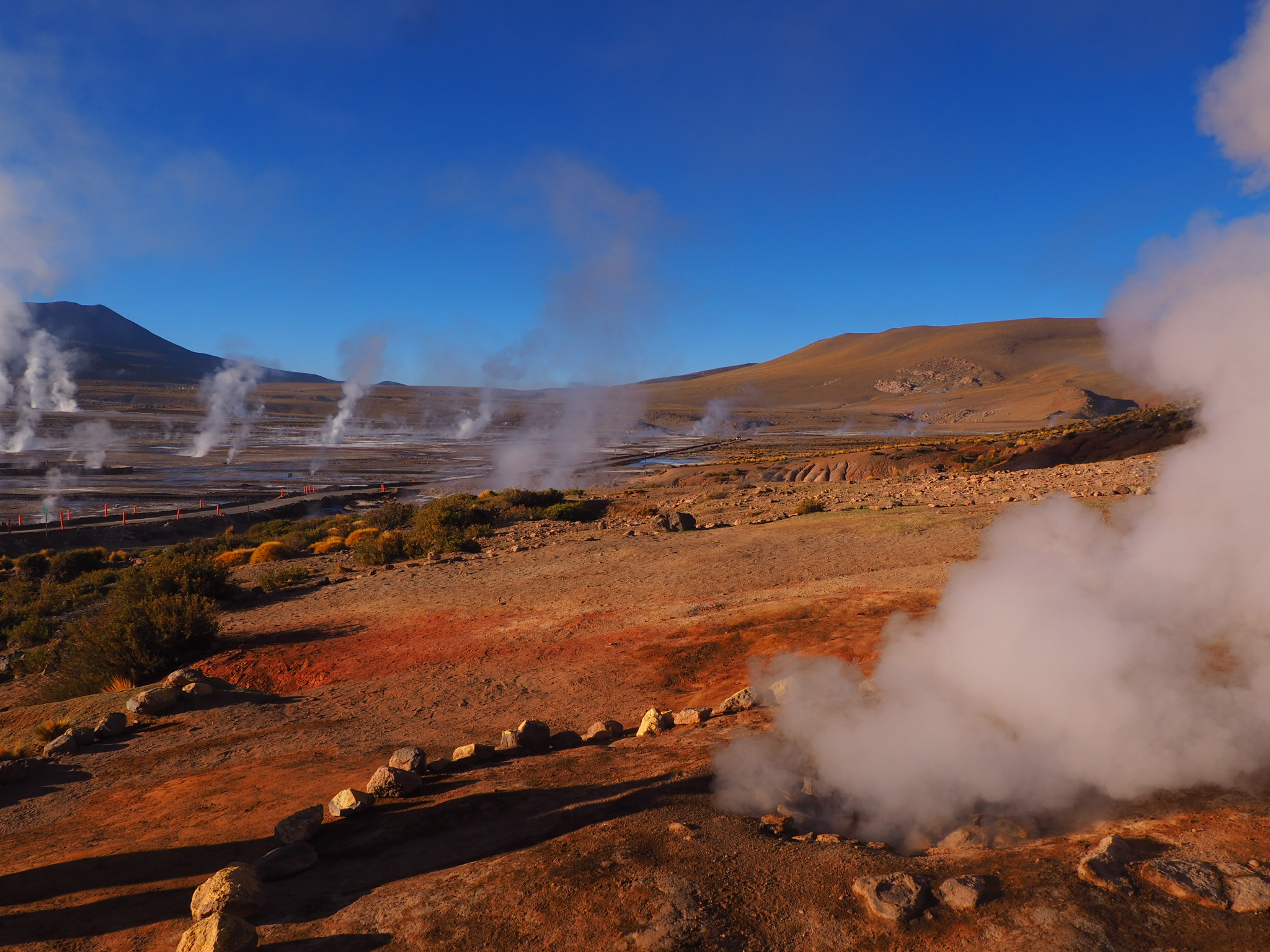 Die Geysire el Tatio im Sonnenaufgang