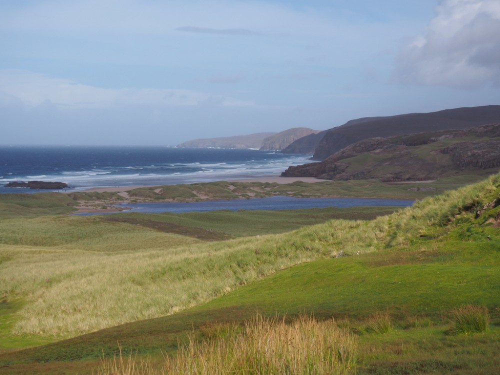 Blick auf die Sandwood Bay