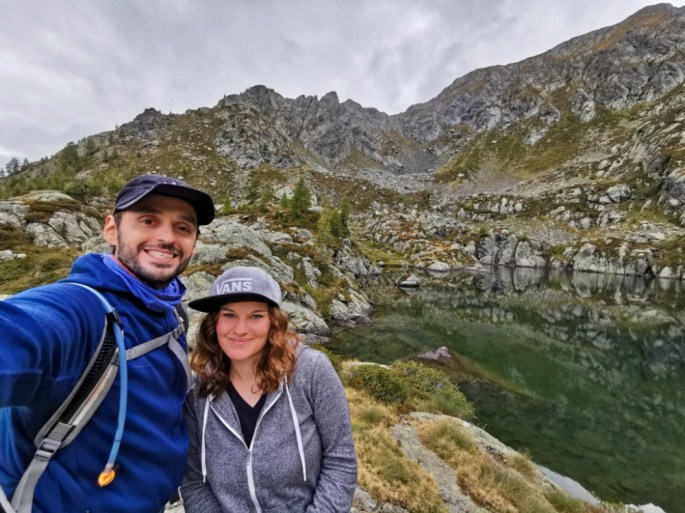 Am Lago Lavazza, dem Ziel der Wanderung, angekommen