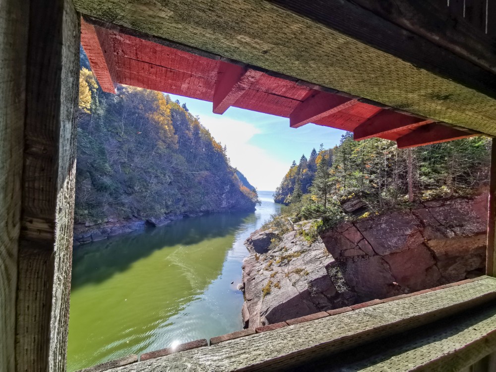 Der Blick aus der Covered Bridge