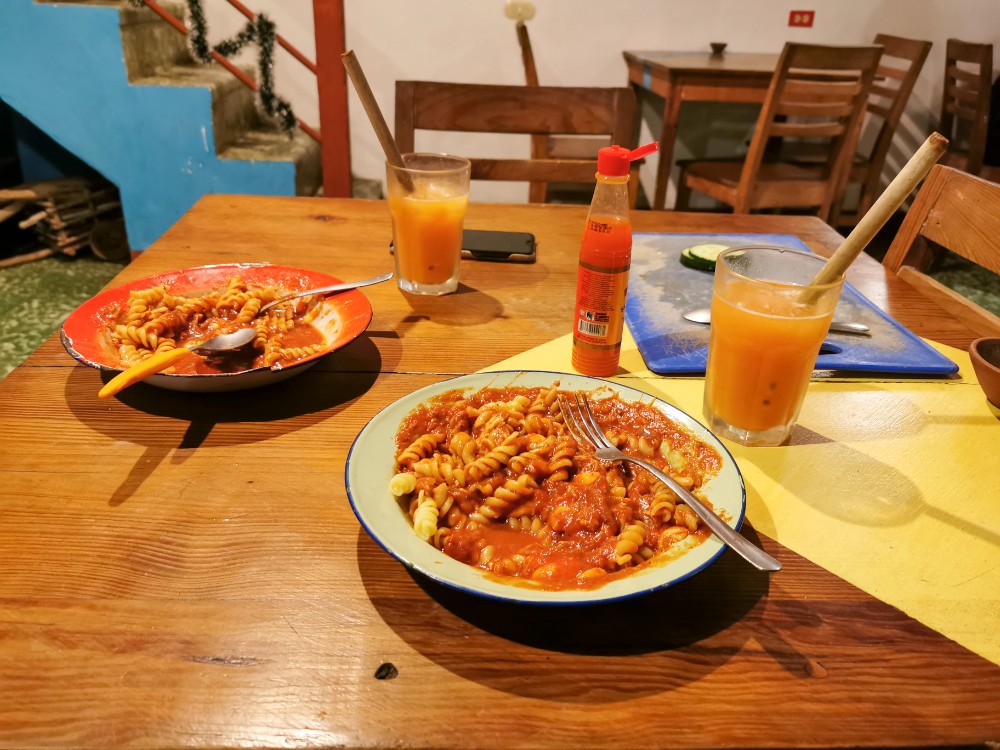 Leckeres Hostel-Abendessen