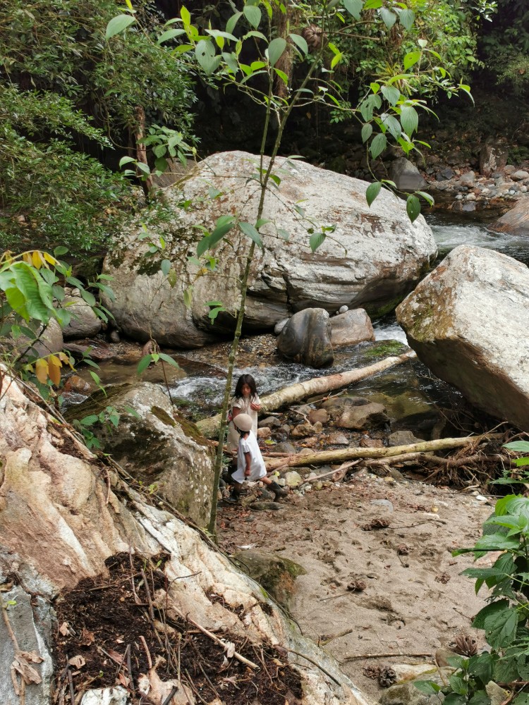 Die Kinder spielen am Fluss...