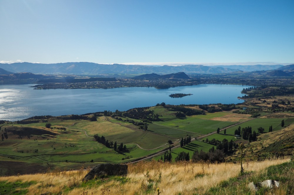 Ein letzter Blick auf Wanaka von oben