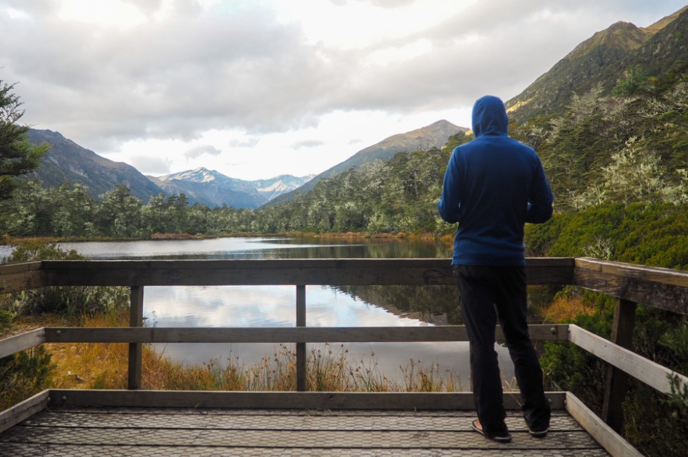 Kurze Pause am Lewis Pass Scenic Tarn