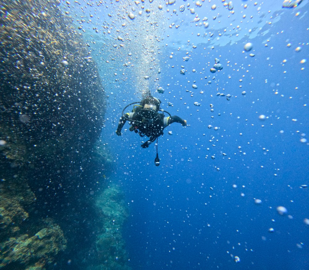 Marcus liegt wie immer gekonnt im Wasser