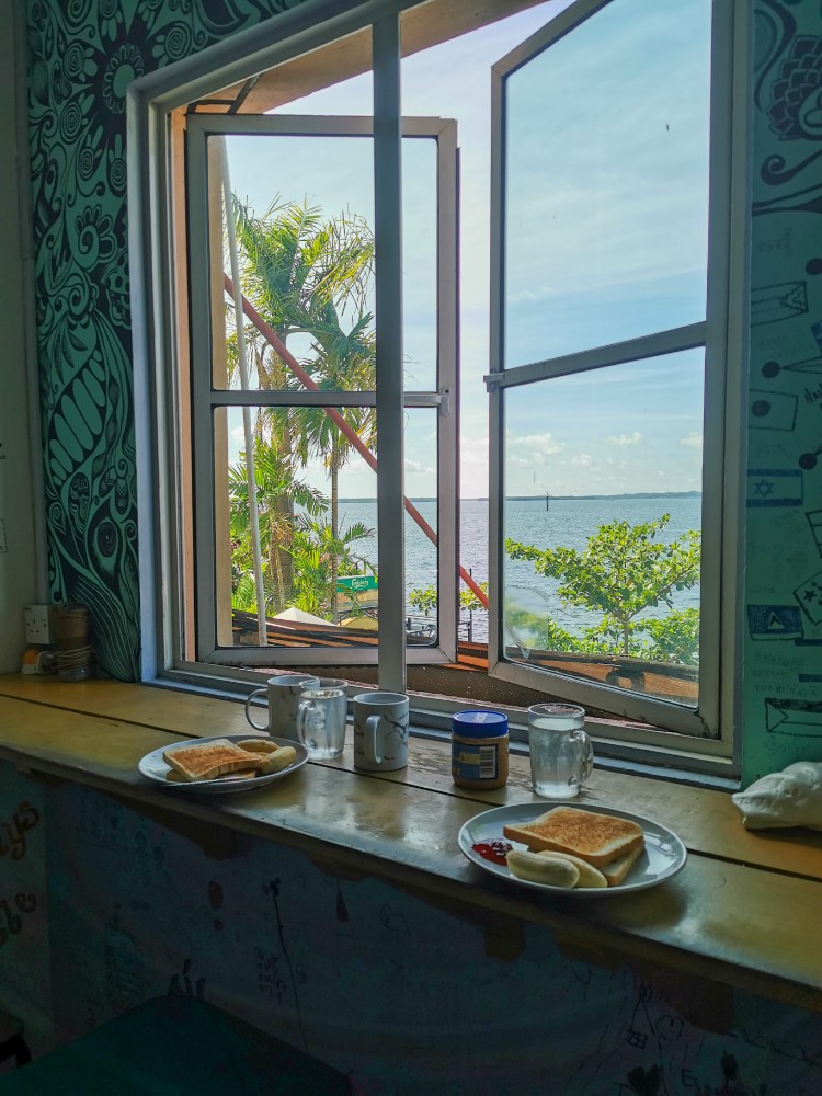 Ein letztes entspanntes Frühstück im Hostel