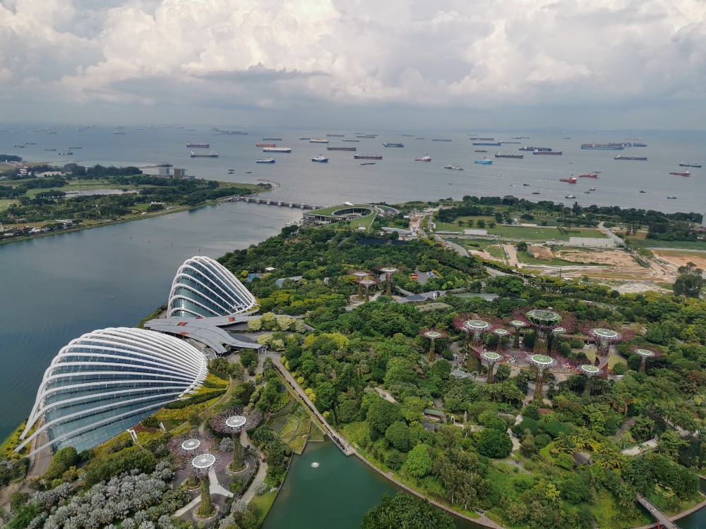 Der Blick von oben über die Gardens by the Bay
