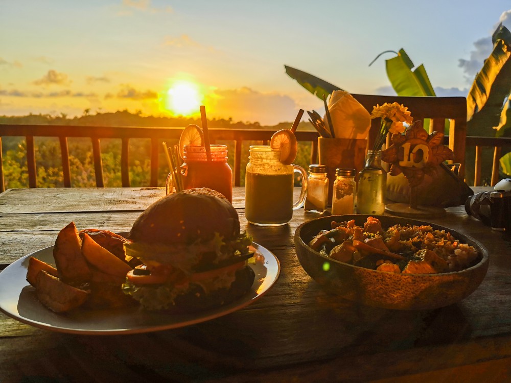 Abendessen zum Sonnenuntergang