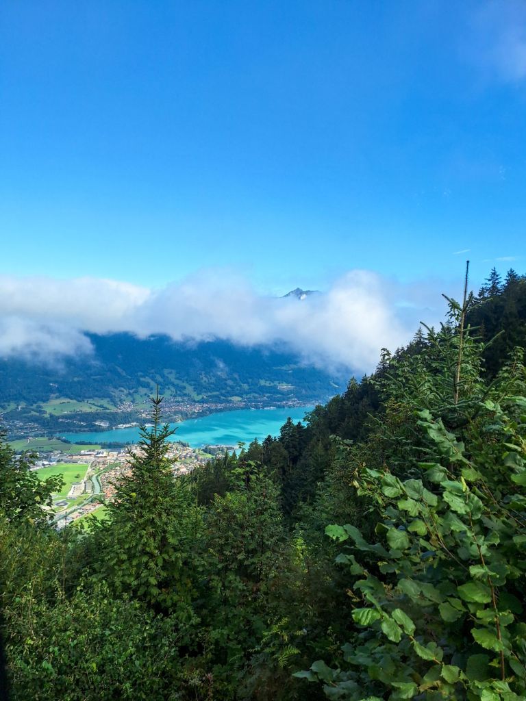 Der Blick aur den Brienzer See bei der Fahrt nach oben